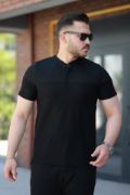 Erkek Hakim Yakalı Kısa Kollu Pamuklu T-shirt resmi
